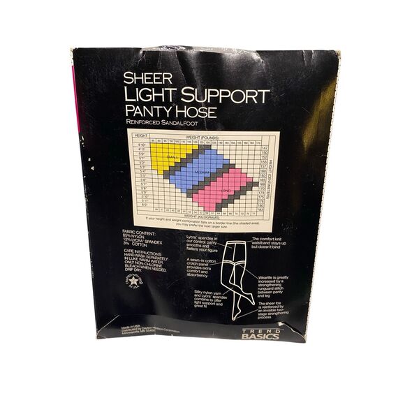 Trend Basics Sheer Light Support Pantyhose Navy Medium Reinforced Sandalfoot - Picture 2 of 4